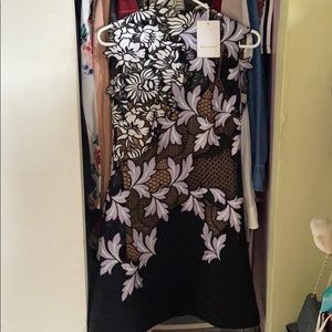 Self Portrait black floral mini dress